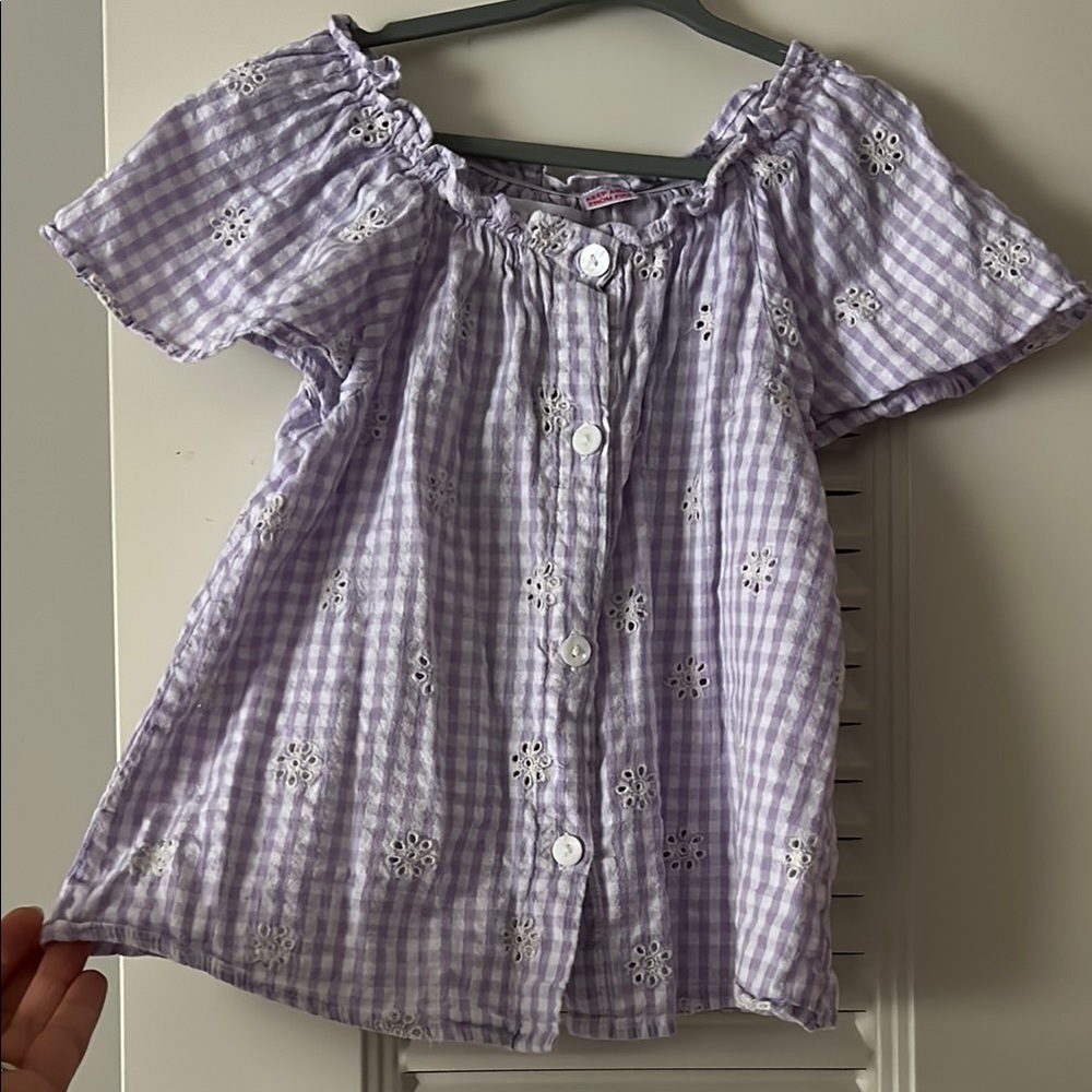 Zara Lilac Gingham Kids Blouse